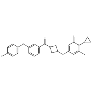 1-cyclopropyl-4-((1-(3-(4-fluorophenoxy)benzoyl)azetidin-3-yl)oxy)-6-methylpyridin-2(1H)-one Structure