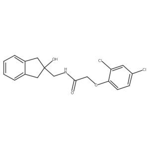 2-(2,4-dichlorophenoxy)-N-((2-hydroxy-2,3-dihydro-1H-inden-2-yl)methyl)acetamide结构式