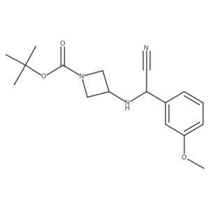 Tert-butyl 3-((cyano(3-methoxyphenyl)methyl)amino)azetidine-1-carboxylate结构式