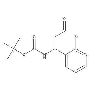 tert-butyl N-[(1S)-1-(2-bromopyridin-3-yl)-3-oxopropyl]carbamate结构式
