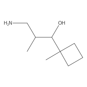 3-Amino-2-methyl-1-(1-methylcyclobutyl)propan-1-ol结构式