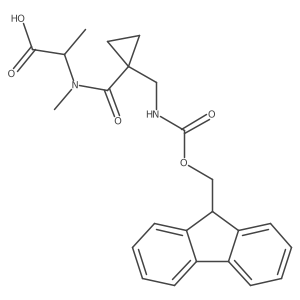 (2S)-2-(1-{1-[({[(9H-fluoren-9-yl)methoxy]carbonyl}amino)methyl]cyclopropyl}-N-methylformamido)propanoic acid结构式