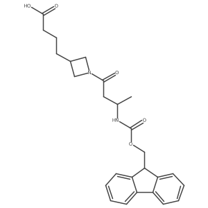 4-{1-[(3R)-3-({[(9H-fluoren-9-yl)methoxy]carbonyl}amino)butanoyl]azetidin-3-yl}butanoic acid结构式