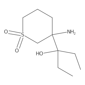3-Amino-3-(3-hydroxypentan-3-yl)-1lambda6-thiane-1,1-dione结构式