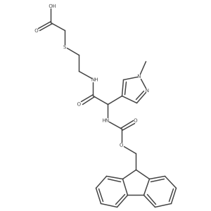 2-({2-[2-({[(9H-fluoren-9-yl)methoxy]carbonyl}amino)-2-(1-methyl-1H-pyrazol-4-yl)acetamido]ethyl}sulfanyl)acetic acid Structure