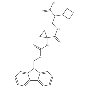 2-cyclobutyl-3-{[1-({[(9H-fluoren-9-yl)methoxy]carbonyl}amino)cyclopropyl]formamido}propanoic acid结构式
