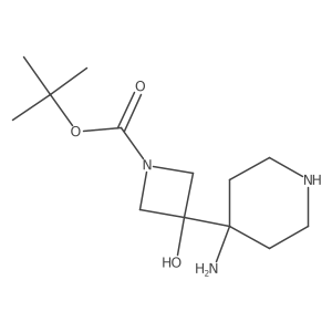 Tert-butyl 3-(4-aminopiperidin-4-yl)-3-hydroxyazetidine-1-carboxylate结构式