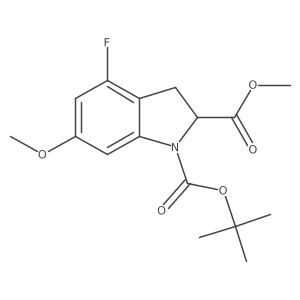 1-(tert-Butyl) 2-methyl 4-fluoro-6-methoxyindoline-1,2-dicarboxylate Structure