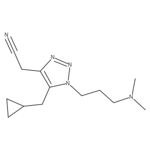 2-[5-(cyclopropylmethyl)-1-[3-(dimethylamino)propyl]-1H-1,2,3-triazol-4-yl]acetonitrile Structure