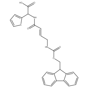 2-[4-({[(9H-fluoren-9-yl)methoxy]carbonyl}amino)but-2-enamido]-2-(thiophen-2-yl)acetic acid结构式