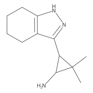 rac-(1R,3S)-2,2-dimethyl-3-(4,5,6,7-tetrahydro-1H-indazol-3-yl)cyclopropan-1-amine结构式