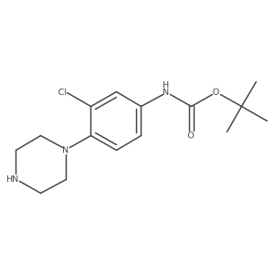 tert-butyl N-[3-chloro-4-(piperazin-1-yl)phenyl]carbamate结构式