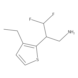 2-(3-Ethylthiophen-2-yl)-3,3-difluoropropan-1-amine结构式