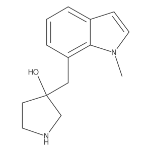 3-[(1-methyl-1H-indol-7-yl)methyl]pyrrolidin-3-ol结构式