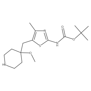 tert-butyl N-{5-[(4-methoxypiperidin-4-yl)methyl]-4-methyl-1,3-thiazol-2-yl}carbamate Structure