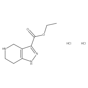 Ethyl 4,5,6,7-tetrahydro-1H-pyrazolo[4,3-c]pyridine-3-carboxylate dihydrochloride结构式