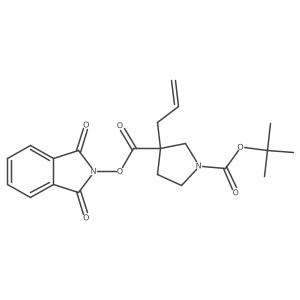1-tert-butyl 3-(1,3-dioxo-2,3-dihydro-1H-isoindol-2-yl) 3-(prop-2-en-1-yl)pyrrolidine-1,3-dicarboxylate结构式