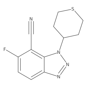 6-fluoro-1-(thian-4-yl)-1H-1,2,3-benzotriazole-7-carbonitrile结构式