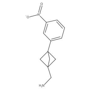 [3-(3-Nitrophenyl)-1-bicyclo[1.1.1]pentanyl]methanamine结构式