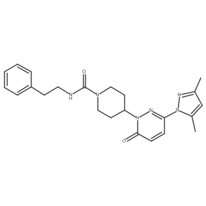 4-[3-(3,5-dimethyl-1H-pyrazol-1-yl)-6-oxo-1,6-dihydropyridazin-1-yl]-N-(2-phenylethyl)piperidine-1-carboxamide Structure