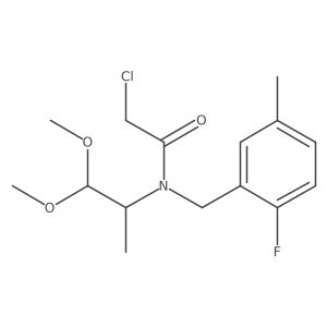 2-Chloro-N-(1,1-dimethoxypropan-2-yl)-N-[(2-fluoro-5-methylphenyl)methyl]acetamide结构式