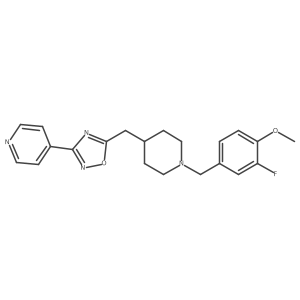 4-[5-({1-[(3-Fluoro-4-methoxyphenyl)methyl]piperidin-4-yl}methyl)-1,2,4-oxadiazol-3-yl]pyridine结构式