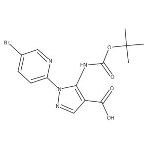 1-(5-bromopyridin-2-yl)-5-{[(tert-butoxy)carbonyl]amino}-1H-pyrazole-4-carboxylic acid Structure
