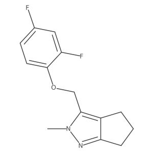 3-[(2,4-difluorophenoxy)methyl]-2-methyl-2H,4H,5H,6H-cyclopenta[c]pyrazole结构式