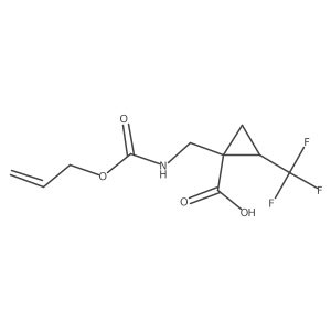 rac-(1R,2R)-1-({[(prop-2-en-1-yloxy)carbonyl]amino}methyl)-2-(trifluoromethyl)cyclopropane-1-carboxylic acid结构式