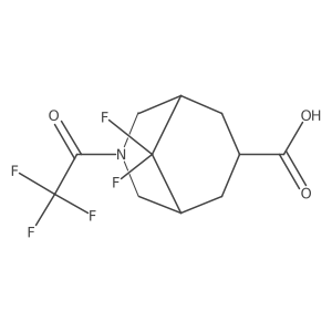 9,9-Difluoro-3-(2,2,2-trifluoroacetyl)-3-azabicyclo[3.3.1]nonane-7-carboxylic acid结构式