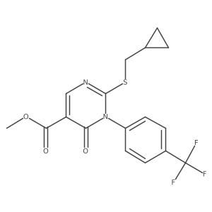 Methyl 2-[(cyclopropylmethyl)sulfanyl]-6-oxo-1-[4-(trifluoromethyl)phenyl]-1,6-dihydropyrimidine-5-carboxylate Structure