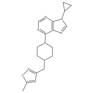 9-cyclopropyl-6-{4-[(5-methyl-1,2,4-oxadiazol-3-yl)methyl]piperazin-1-yl}-9H-purine Structure