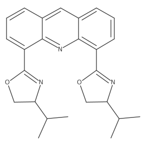 4,5-Bis((R)-4-isopropyl-4,5-dihydrooxazol-2-yl)acridine结构式