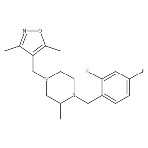 1-[(2,4-Difluorophenyl)methyl]-4-[(3,5-dimethyl-1,2-oxazol-4-yl)methyl]-2-methylpiperazine Structure
