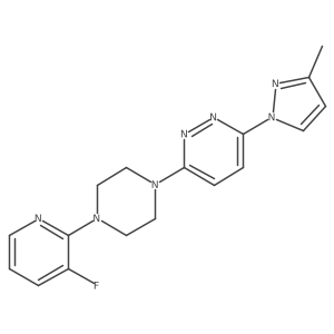 3-[4-(3-fluoropyridin-2-yl)piperazin-1-yl]-6-(3-methyl-1H-pyrazol-1-yl)pyridazine结构式