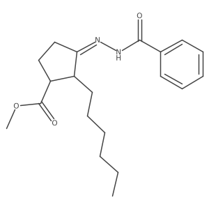 methyl (3Z)-3-(benzoylhydrazinylidene)-2-hexylcyclopentane-1-carboxylate结构式