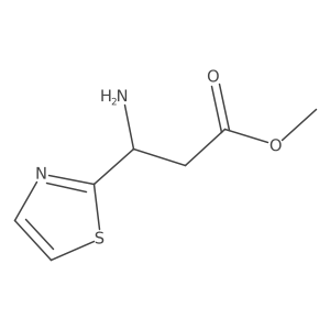 methyl (3R)-3-amino-3-(1,3-thiazol-2-yl)propanoate结构式