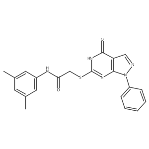 N-(3,5-dimethylphenyl)-2-((4-oxo-1-phenyl-4,5-dihydro-1H-pyrazolo[3,4-d]pyrimidin-6-yl)thio)acetamide结构式