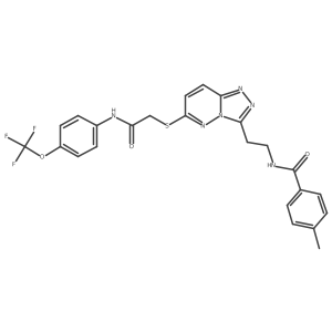 4-methyl-N-(2-(6-((2-oxo-2-((4-(trifluoromethoxy)phenyl)amino)ethyl)thio)-[1,2,4]triazolo[4,3-b]pyridazin-3-yl)ethyl)benzamide Structure