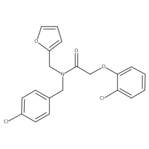 N-(4-chlorobenzyl)-2-(2-chlorophenoxy)-N-(furan-2-ylmethyl)acetamide结构式