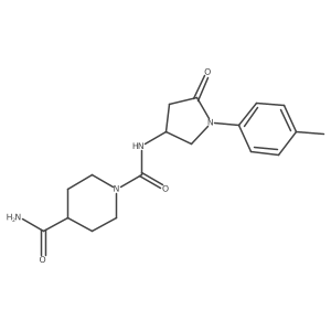 N1-(5-oxo-1-(p-tolyl)pyrrolidin-3-yl)piperidine-1,4-dicarboxamide结构式