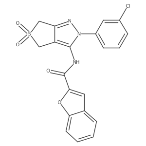 N-(2-(3-chlorophenyl)-5,5-dioxido-4,6-dihydro-2H-thieno[3,4-c]pyrazol-3-yl)benzofuran-2-carboxamide Structure