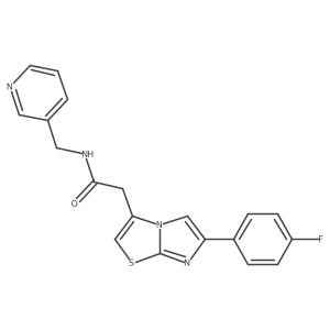 2-(6-(4-fluorophenyl)imidazo[2,1-b]thiazol-3-yl)-N-(pyridin-3-ylmethyl)acetamide结构式