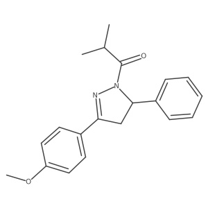 1-[3-(4-methoxyphenyl)-5-phenyl-4,5-dihydro-1H-pyrazol-1-yl]-2-methylpropan-1-one结构式
