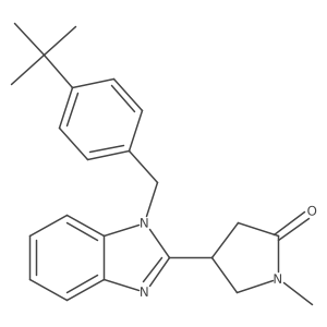 4-{1-[(4-tert-butylphenyl)methyl]-1H-1,3-benzodiazol-2-yl}-1-methylpyrrolidin-2-one结构式