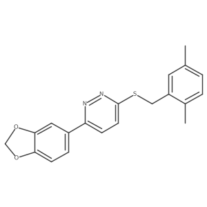 3-(Benzo[d][1,3]dioxol-5-yl)-6-((2,5-dimethylbenzyl)thio)pyridazine结构式