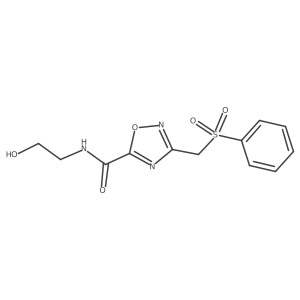 N-(2-hydroxyethyl)-3-((phenylsulfonyl)methyl)-1,2,4-oxadiazole-5-carboxamide Structure