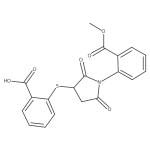 2-((1-(2-(Methoxycarbonyl)phenyl)-2,5-dioxopyrrolidin-3-yl)thio)benzoic acid Structure
