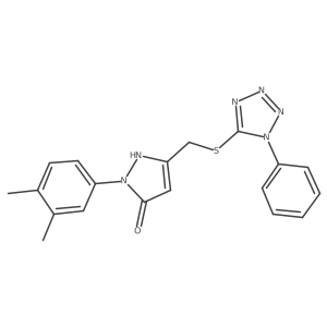 1-(3,4-dimethylphenyl)-3-{[(1-phenyl-1H-tetrazol-5-yl)sulfanyl]methyl}-1H-pyrazol-5-ol Structure