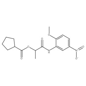 [1-(2-Methoxy-5-nitroanilino)-1-oxopropan-2-yl] cyclopentanecarboxylate结构式